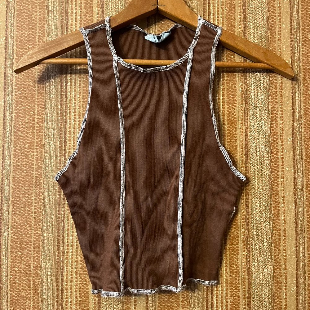 Brown Crop Tank - Picture 1 of 3